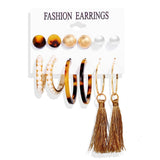 17KM Tassel Acrylic Earrings For Women Bohemian Earrings Set Big Geometric Drop Earring 2019 Brincos Female DIY Fashion Jewelry