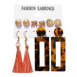 17KM Tassel Acrylic Earrings For Women Bohemian Earrings Set Big Geometric Drop Earring 2019 Brincos Female DIY Fashion Jewelry